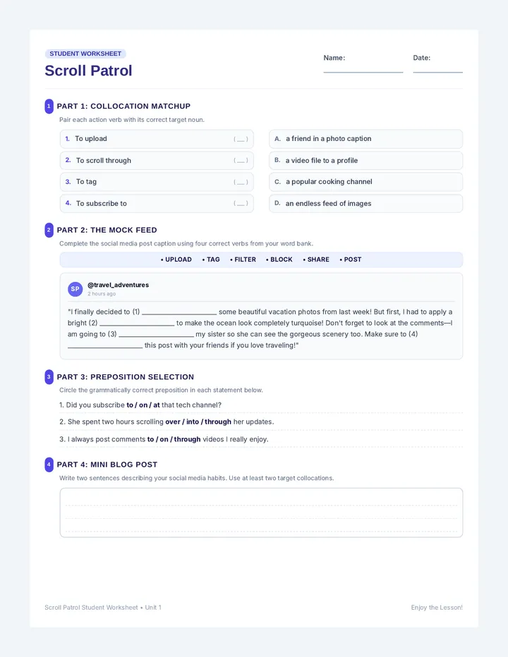 Scroll Patrol Worksheet