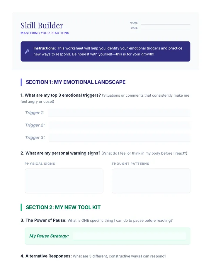 Skill Builder Worksheet