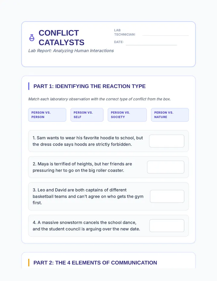 Conflict Catalysts Worksheet