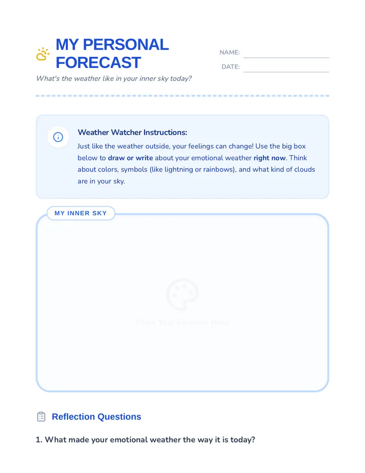My Personal Forecast Activity Sheet