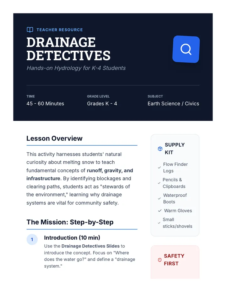 Drainage Detectives Teacher Guide