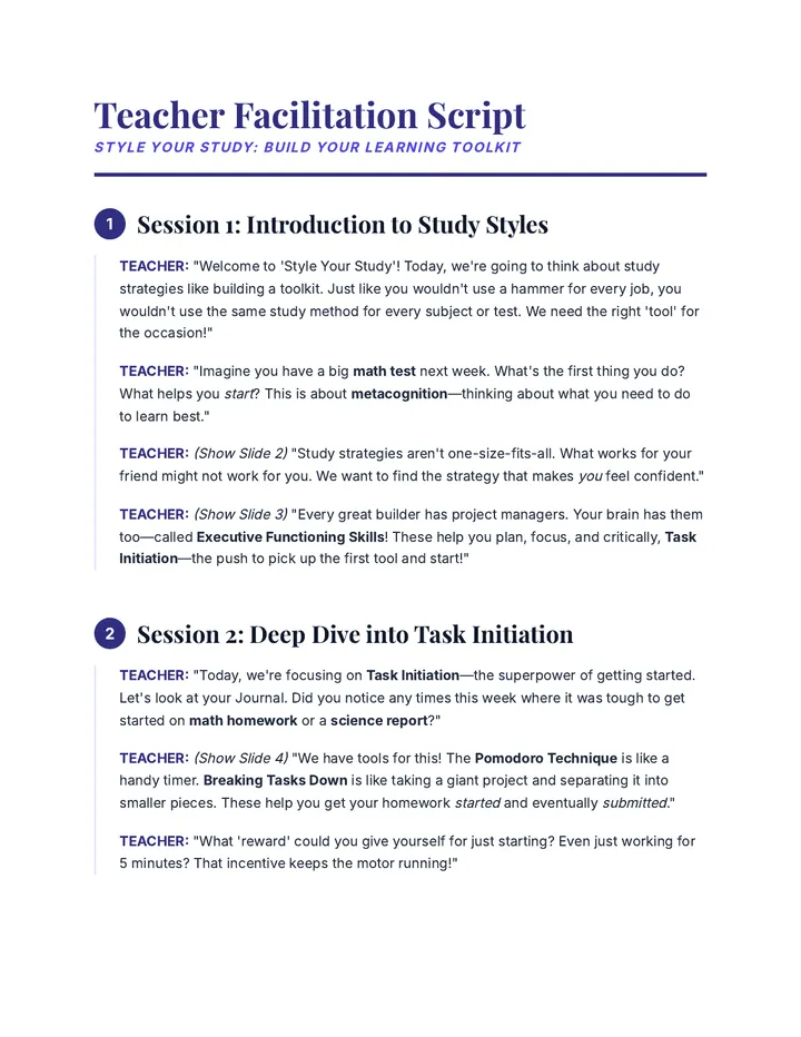 Style Your Study Script