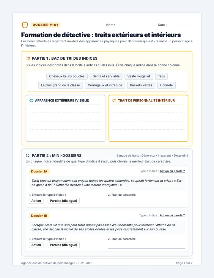 Outside Inside Worksheet