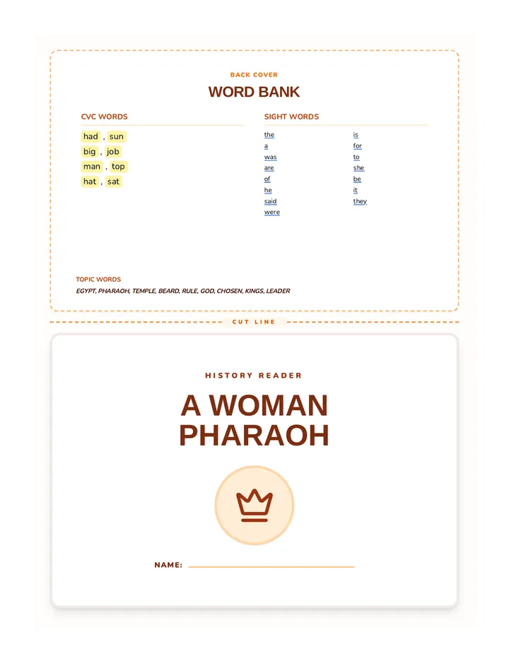Hatshepsut Decodable Reader Document Slice