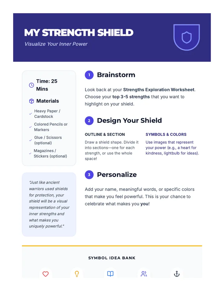 Strength Shield Activity Guide