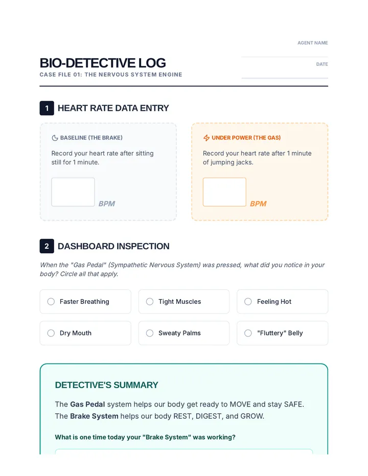 Body Engine Log Worksheet