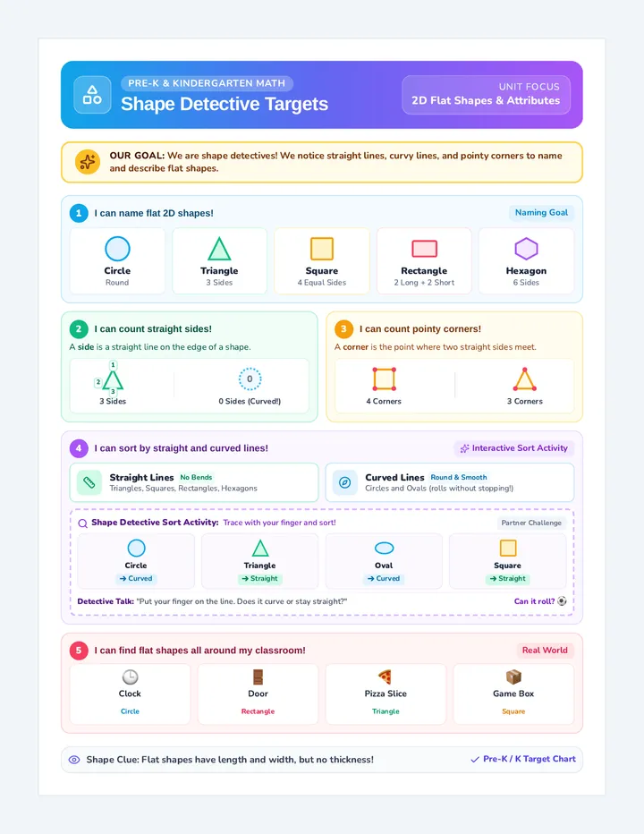 Shape Detective Targets Chart