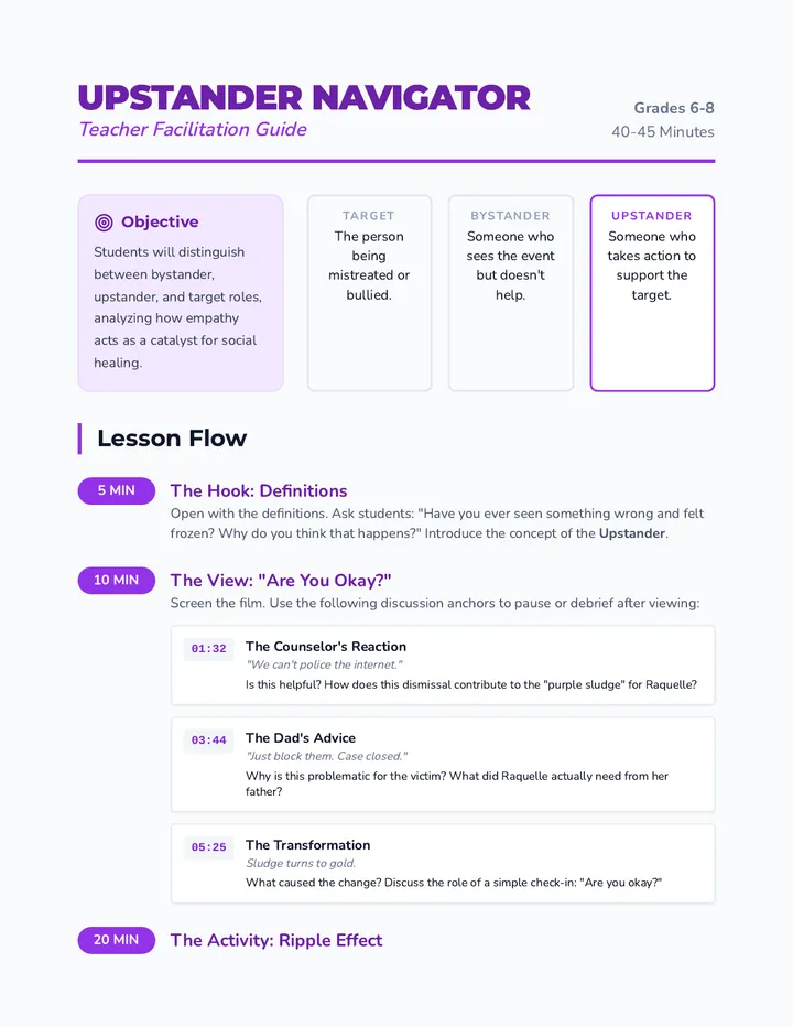 Upstander Navigator Teacher Guide