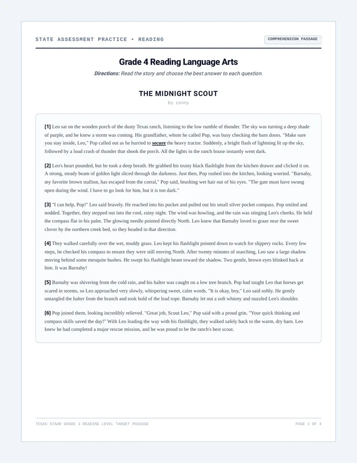 STAAR Reading Passage