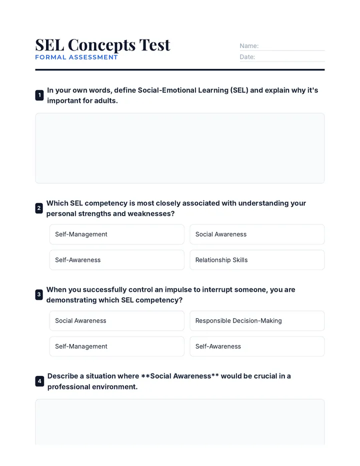 SEL Concepts Test