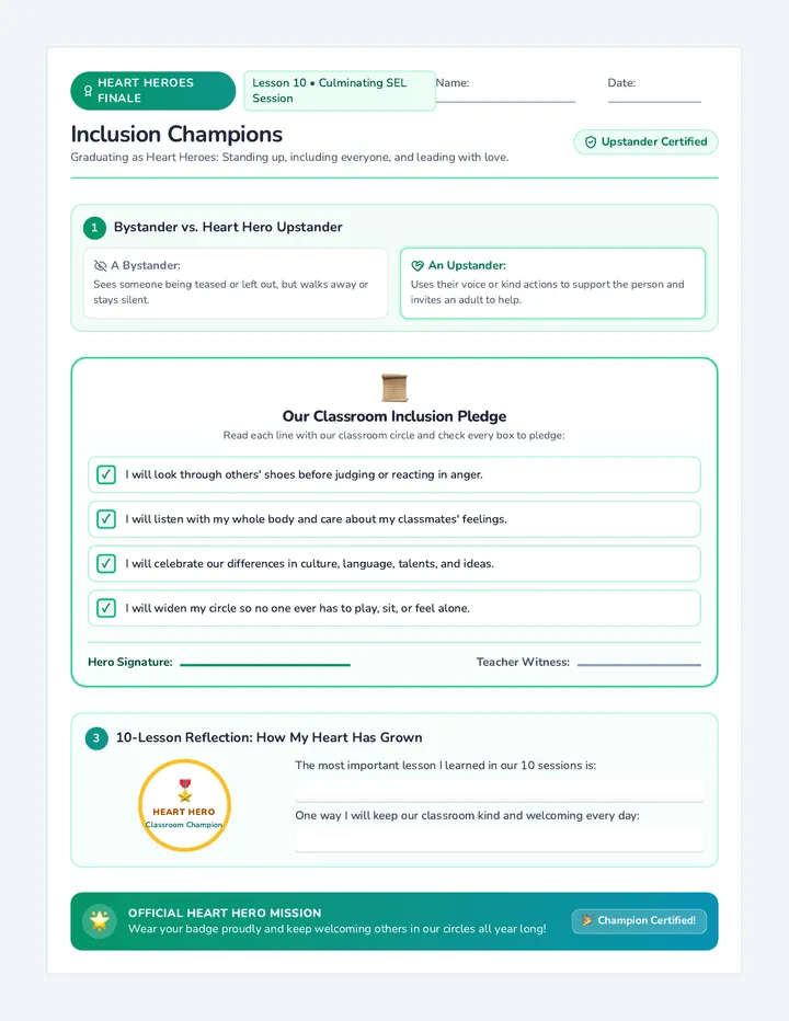 Inclusion Champions Activity Sheet