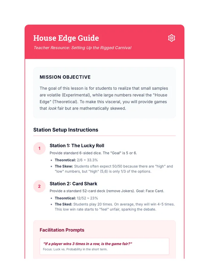 House Edge Teacher Guide