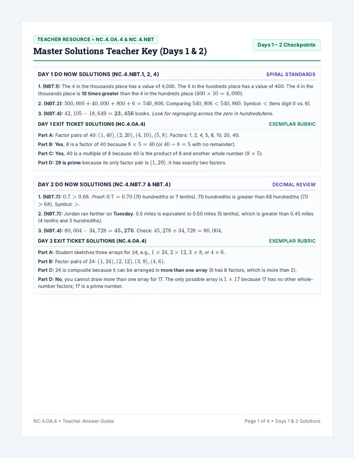 Factor Detectives Answer Key