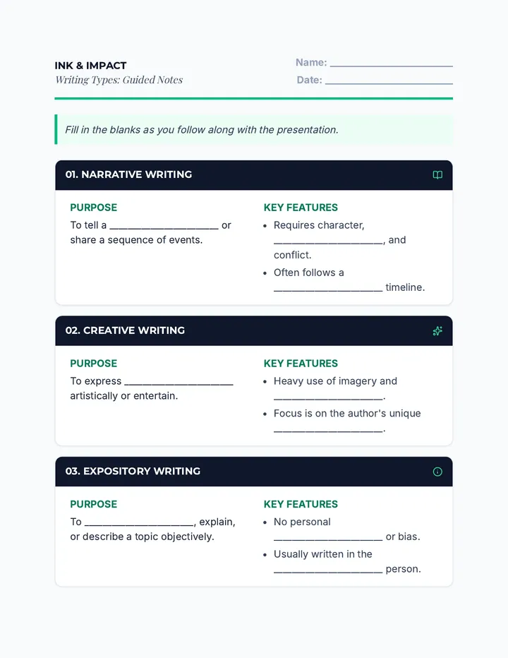 Ink and Impact Guided Notes