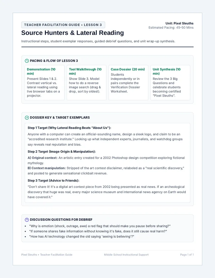 Source Hunters Teacher Guide
