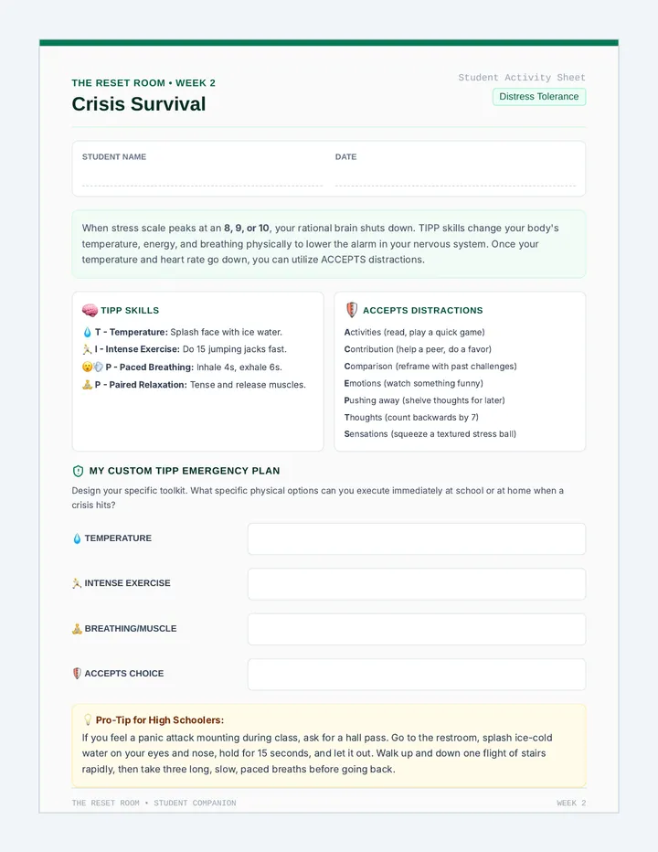 Crisis Survival Worksheet