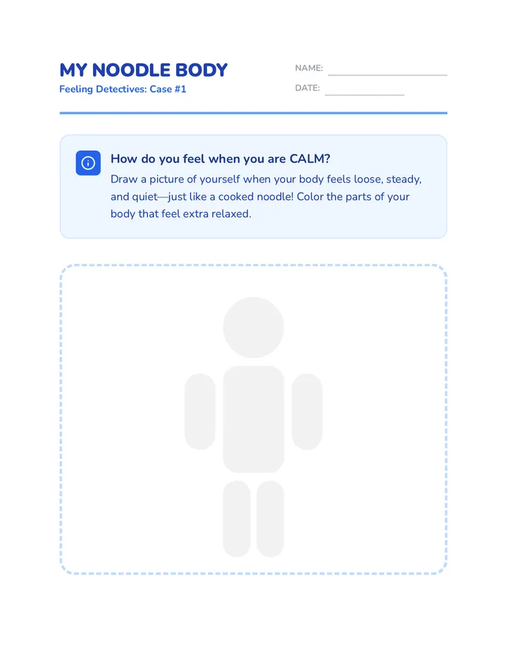 Noodle Body Worksheet