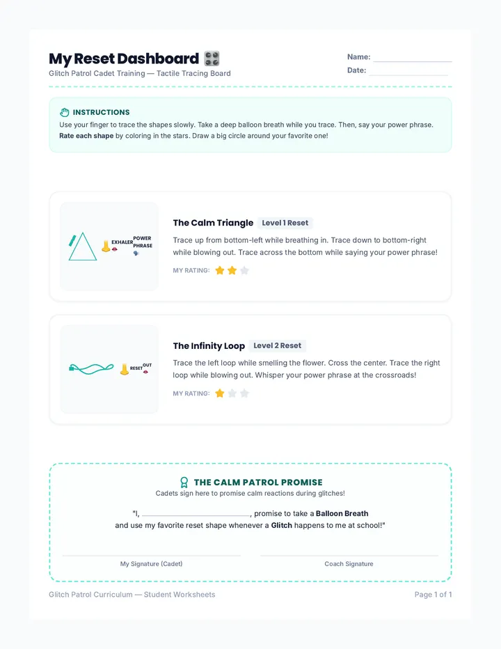 Shape Tracing Tracker Handout