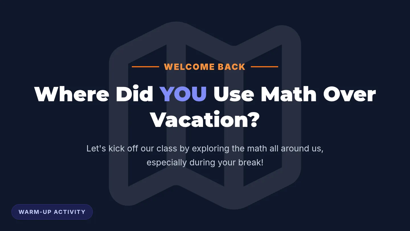 Vacation Math Slides