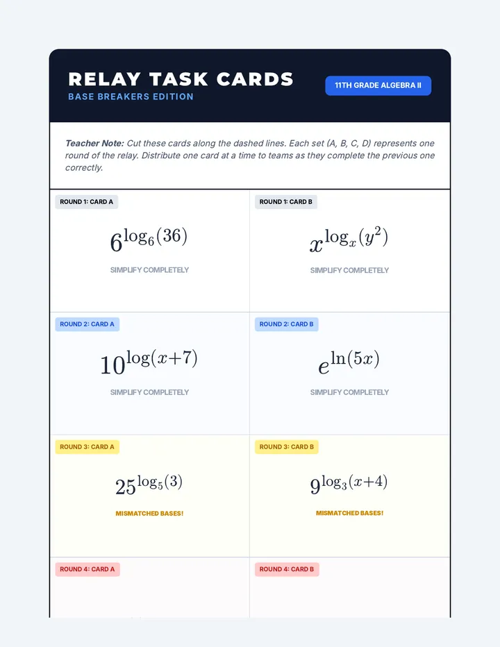 Relay Task Cards