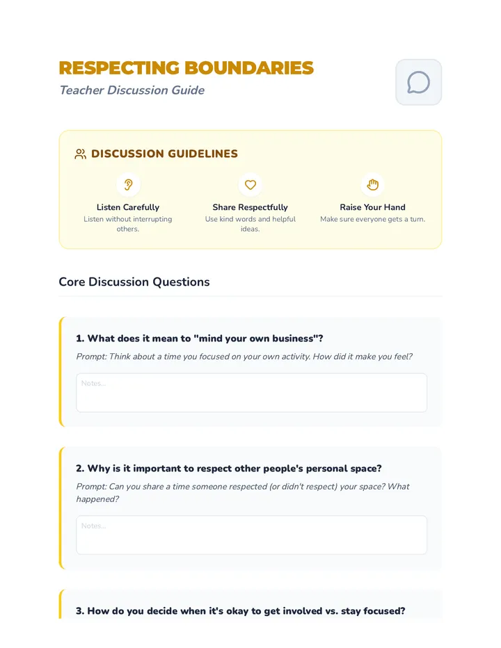 Respecting Boundaries Discussion Guide