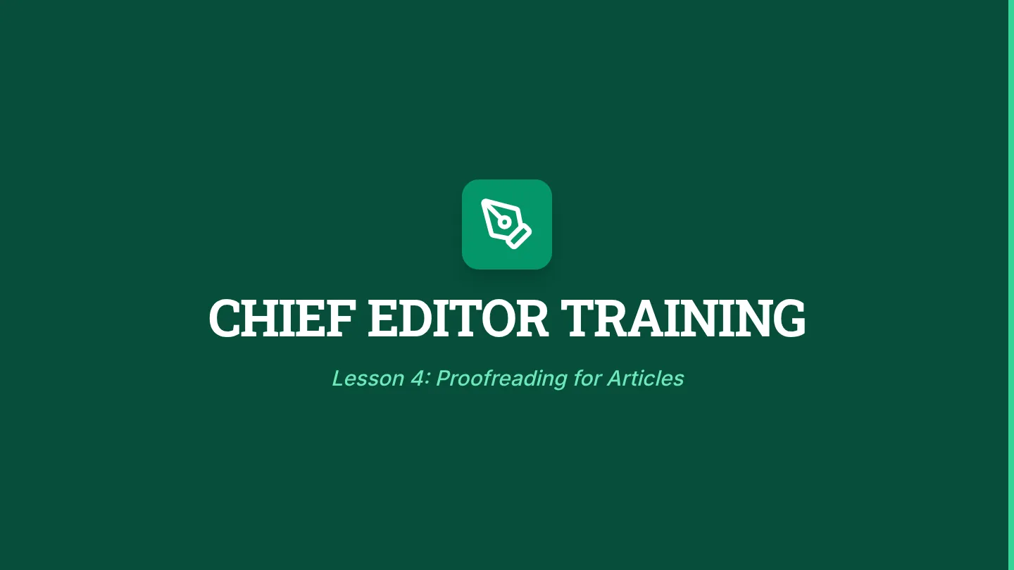 Editor Training Slides