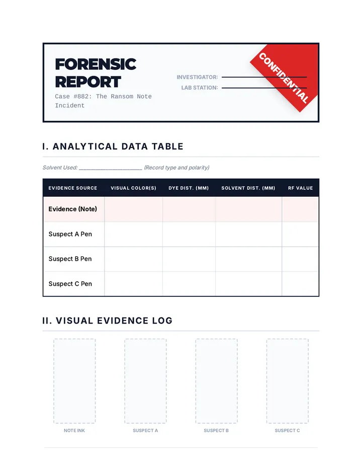Forensic Report Worksheet