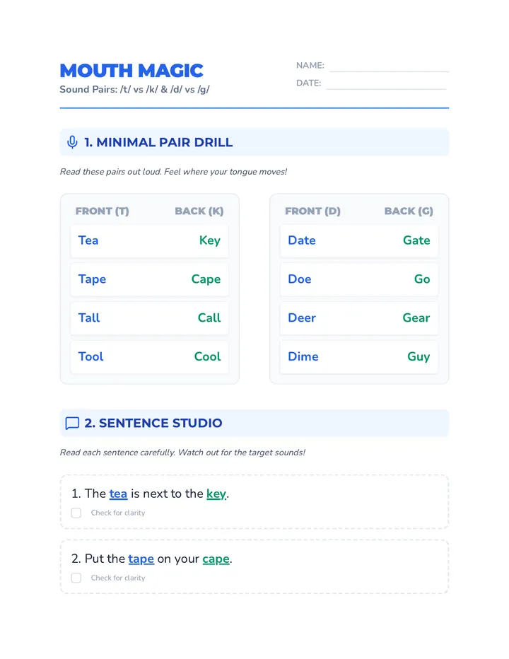 Mouth Magic Worksheet