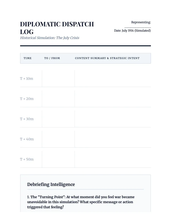 Simulation Decision Log