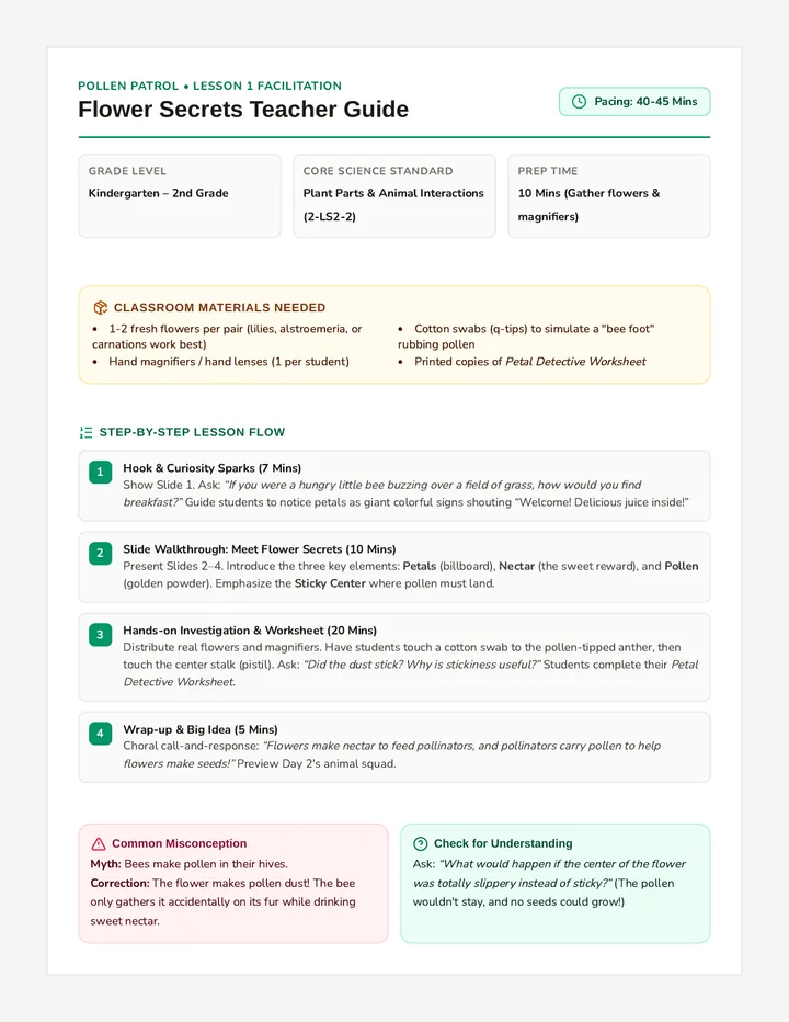 Flower Secrets Teacher Guide