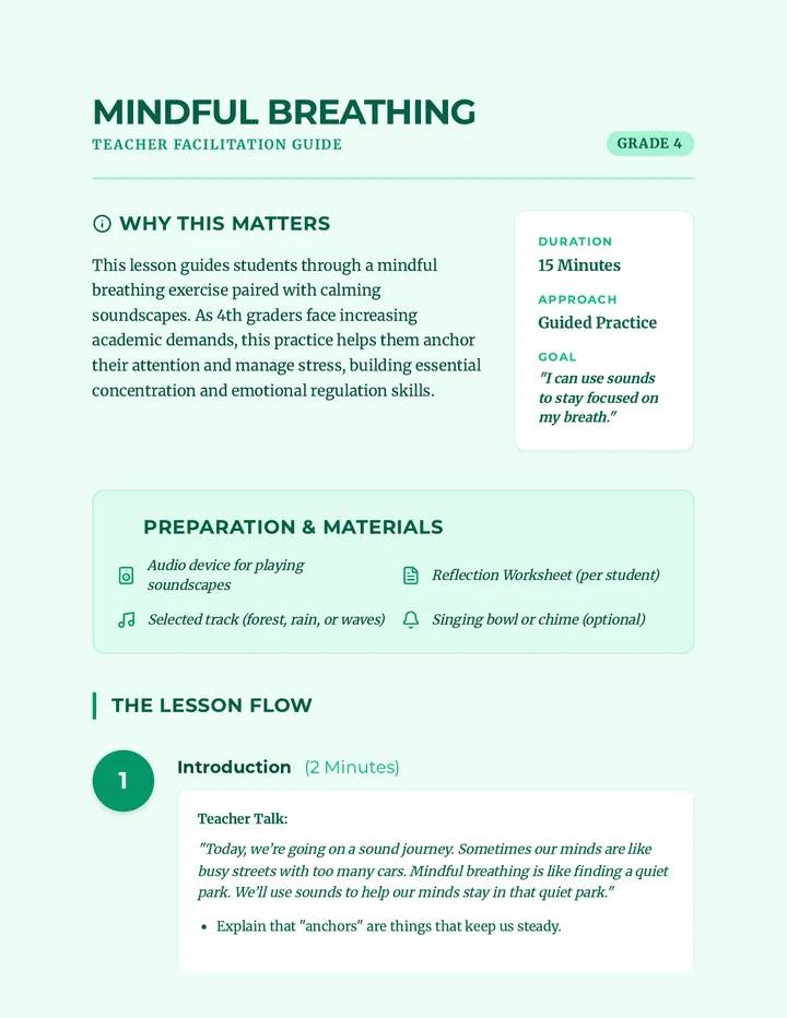 Mindful Breathing Teacher Guide