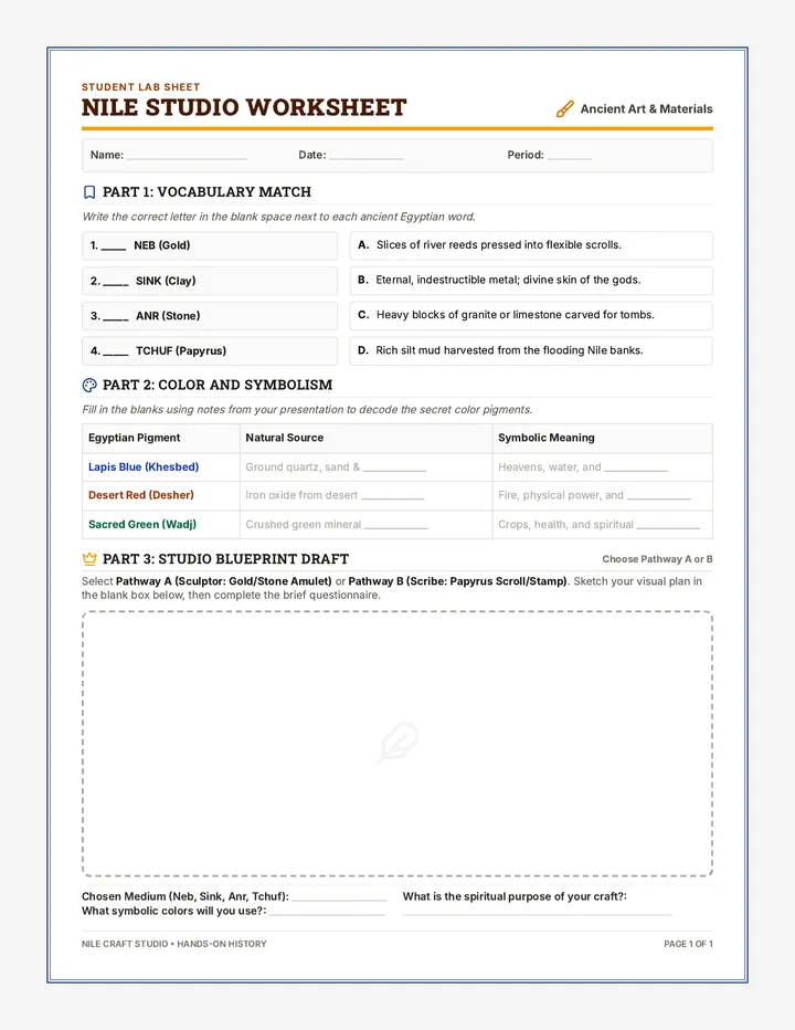 Nile Studio Worksheet