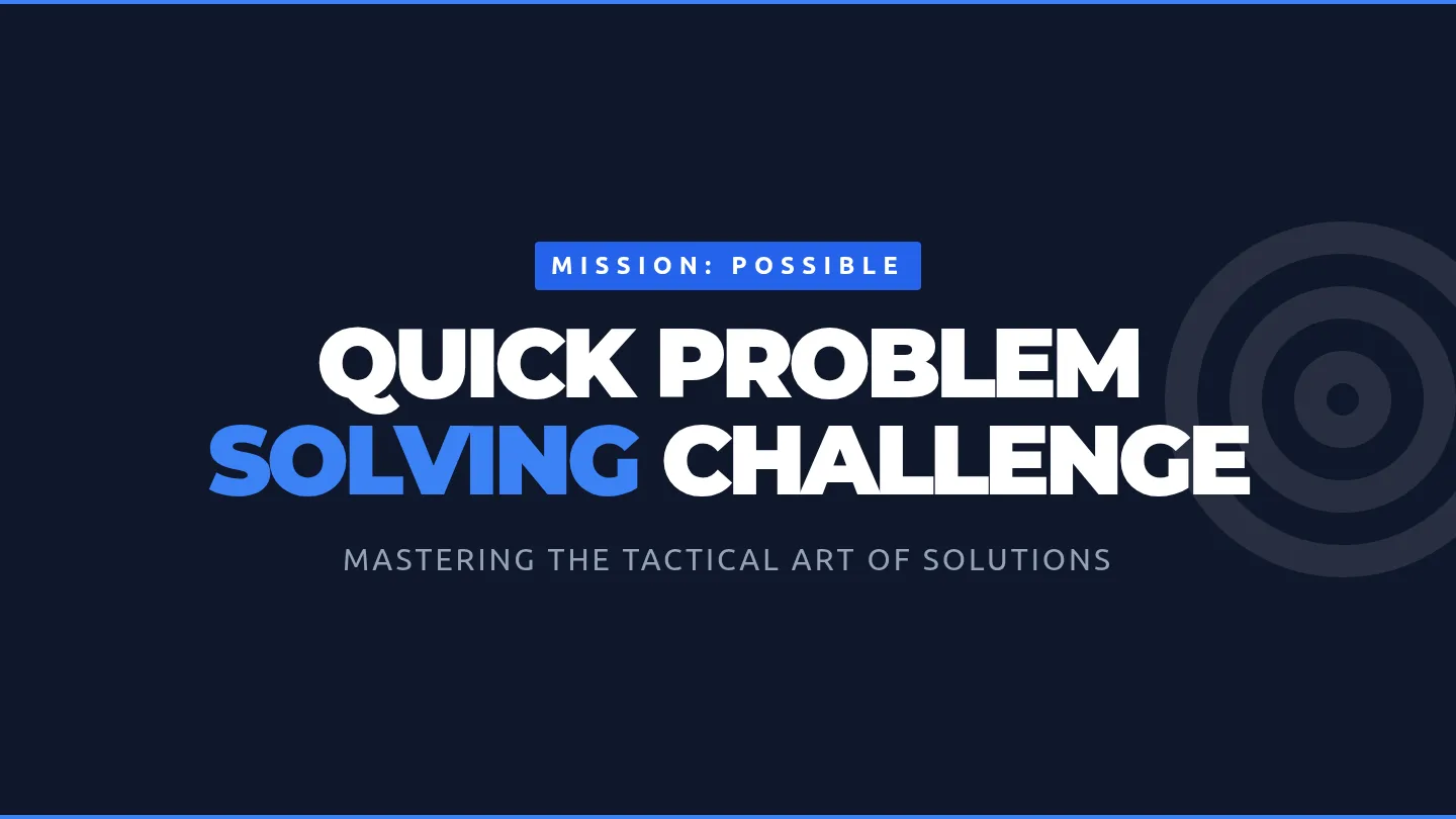 Tactical Problem Solving Slides