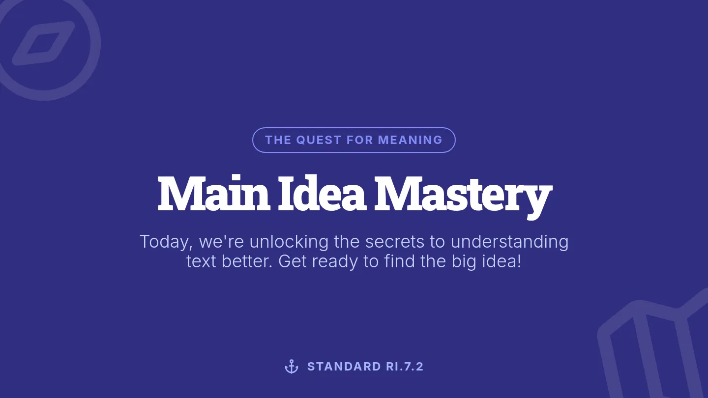 Main Idea Mastery Slide Deck material