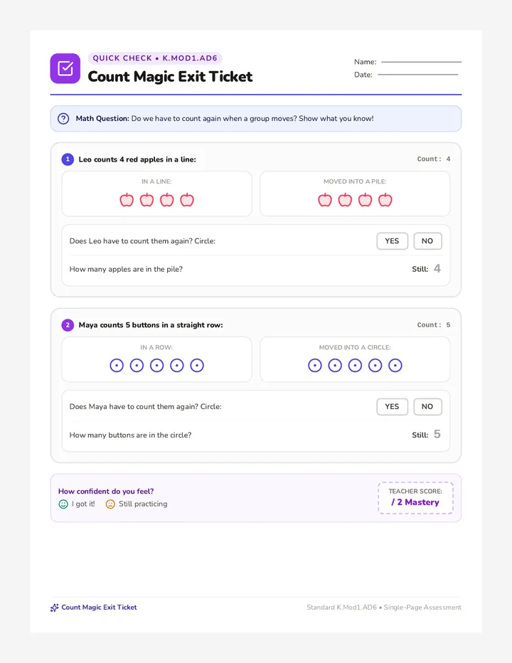 Count Magic Exit Ticket