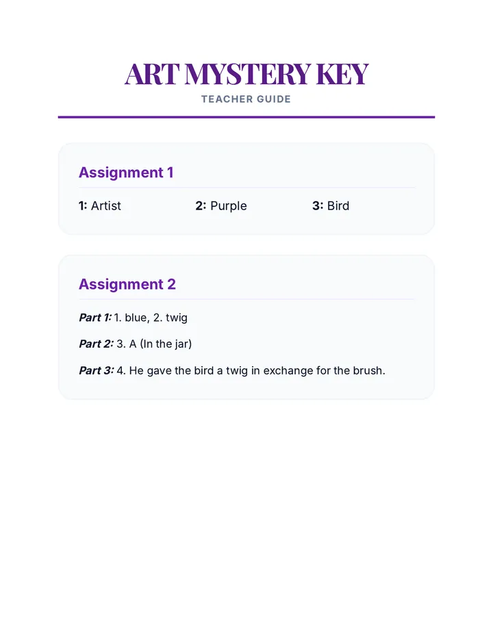 Art Mystery Key Document