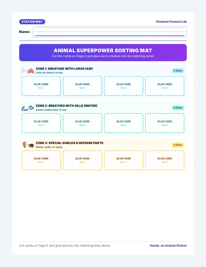 Animal Superpowers Activity Cards