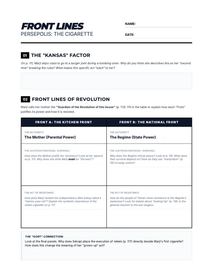 Rebel Smoke Worksheet