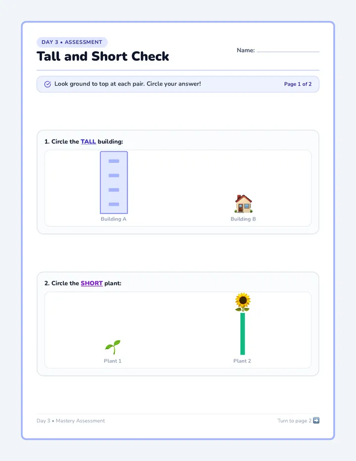 Tall Short Assessment