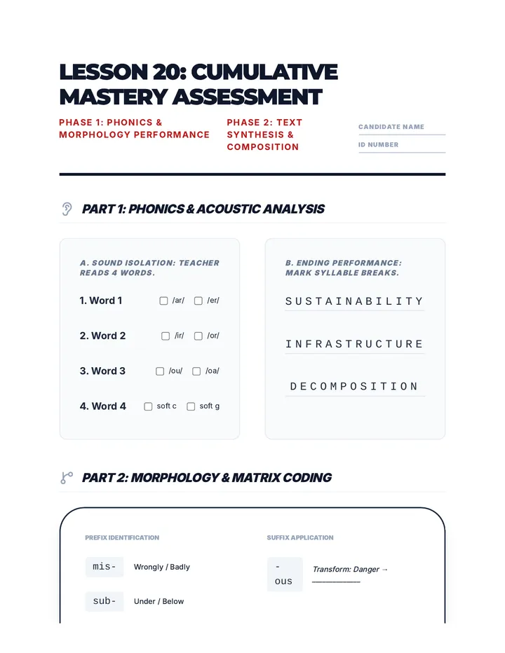 Cumulative Mastery Assessment 20