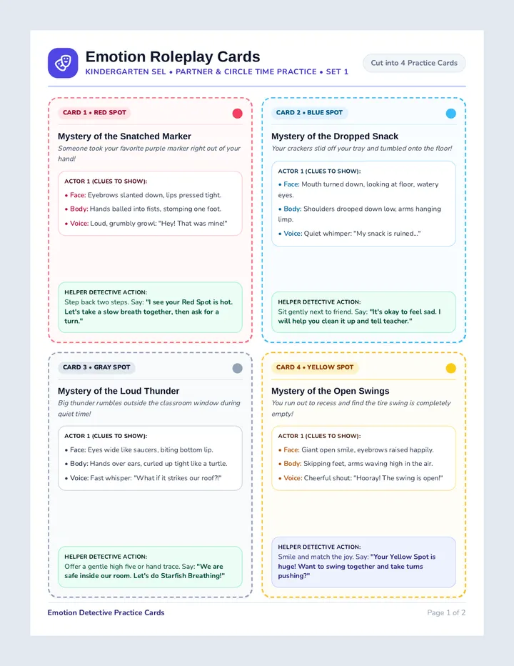 Emotion Detective Roleplay Cards