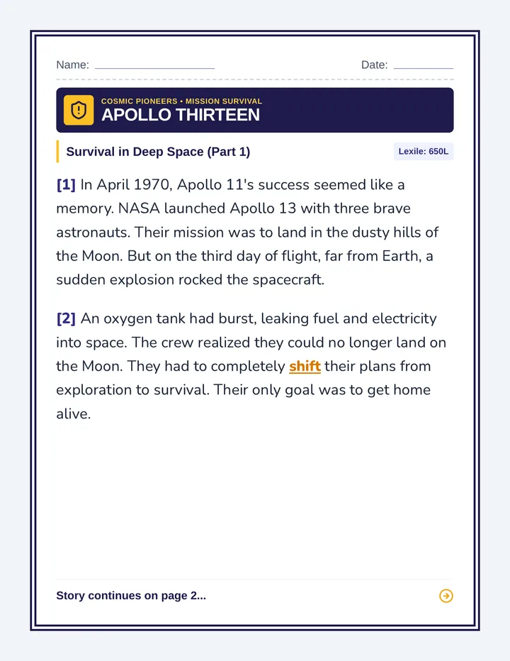 Apollo Rescue Worksheet