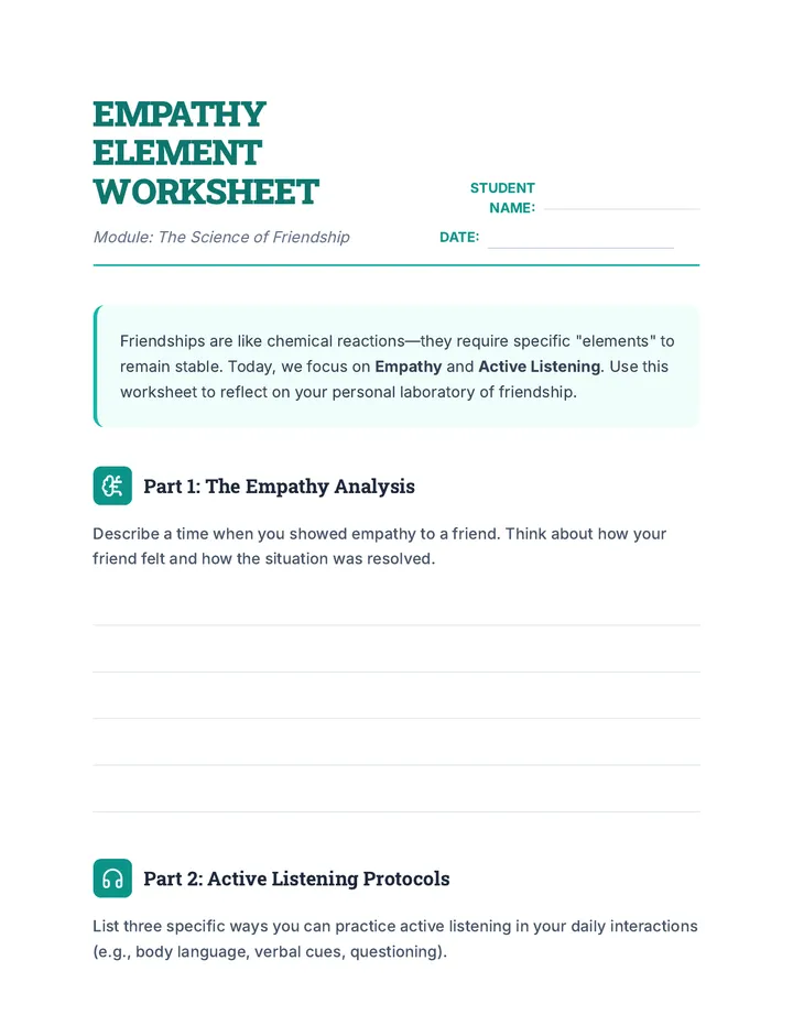 Empathy Element Worksheet