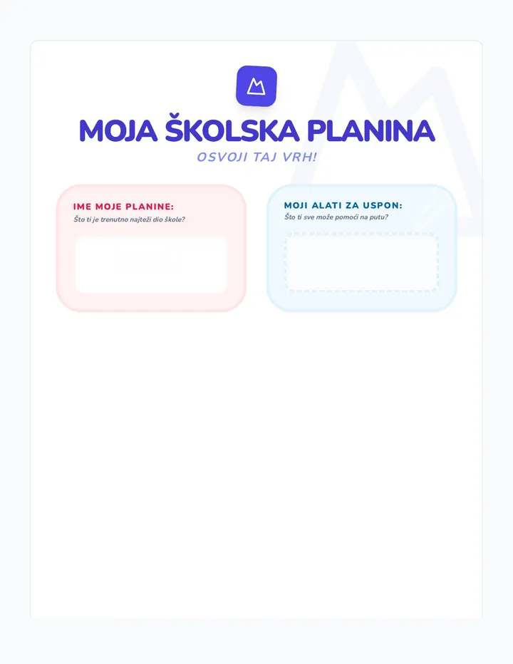 Moja Školska Planina Osvoji Taj Vrh Radni List Rezultat
