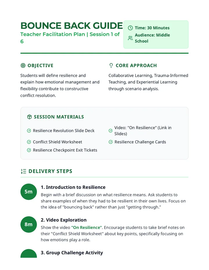 Bounce Back Guide Plan