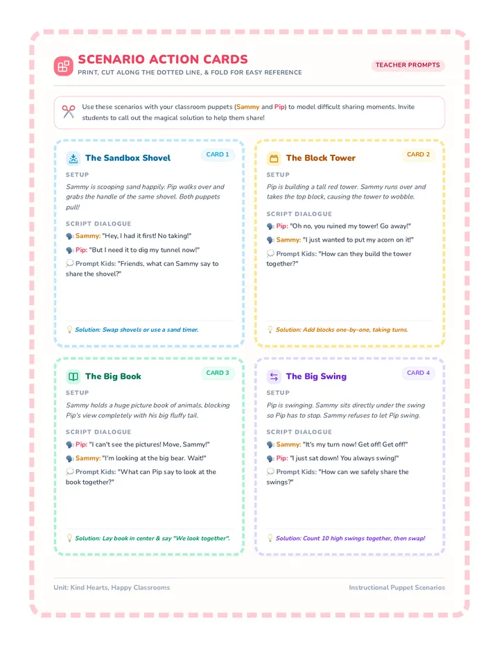 Playground Pals Scenario Cards