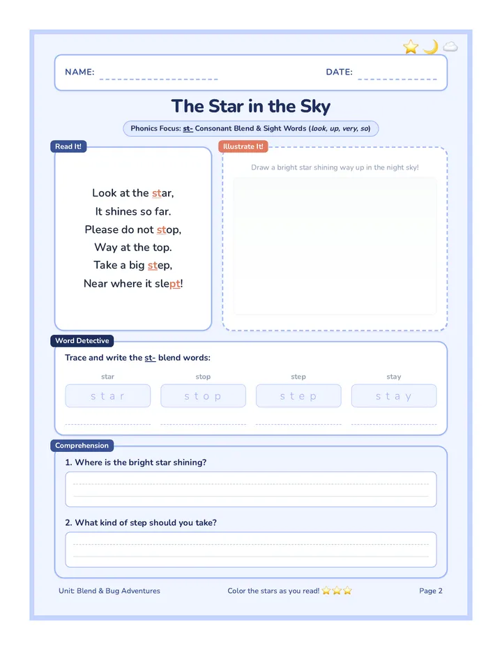 Star in the Sky Worksheet