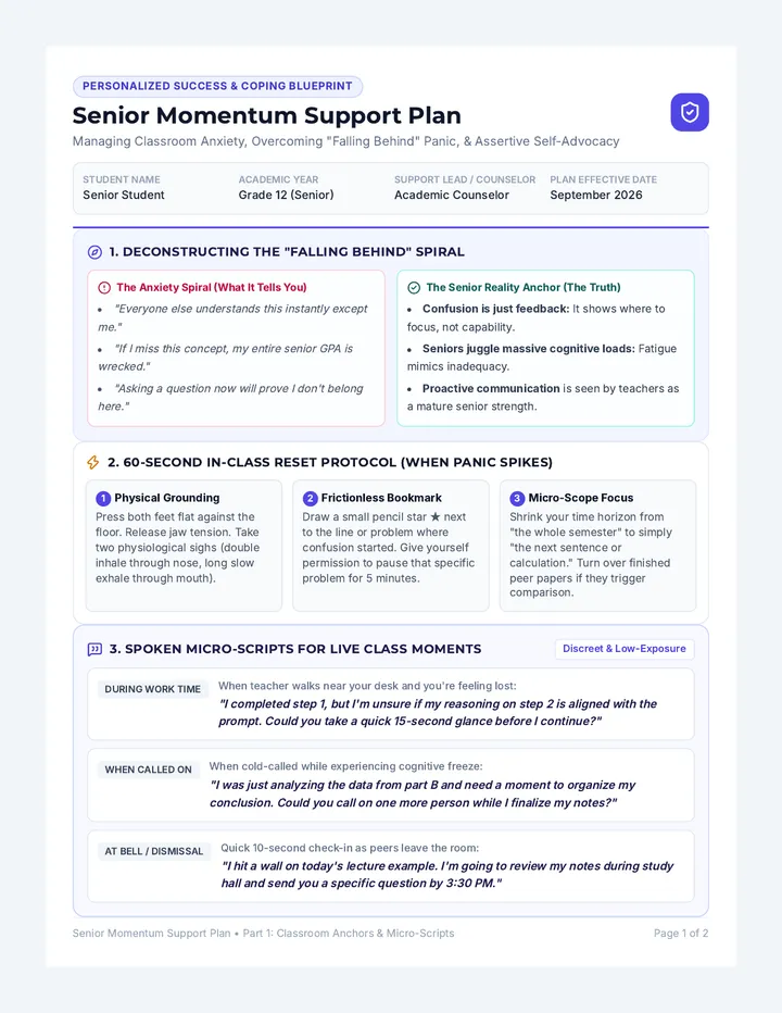 Senior Momentum Support Plan