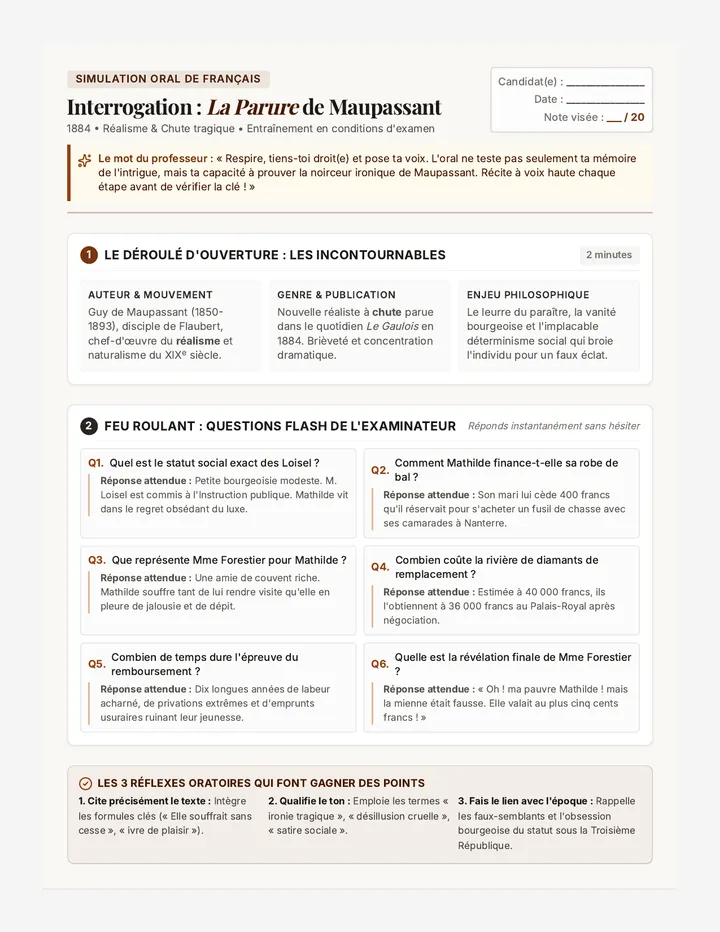 Parure Oral Rehearsal Guide