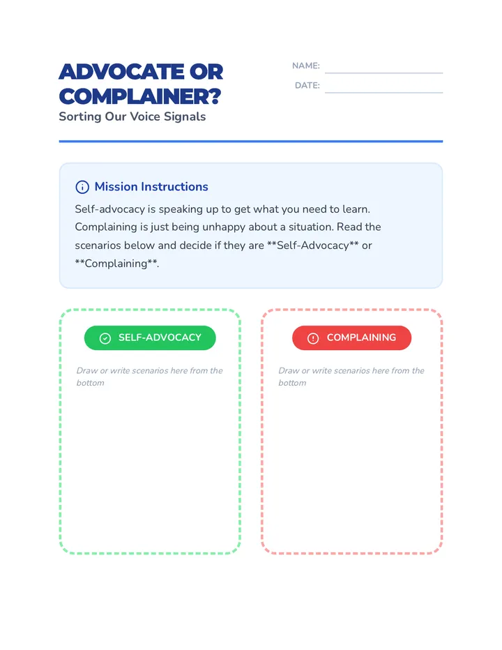 Advocacy or Complainer Sort Activity